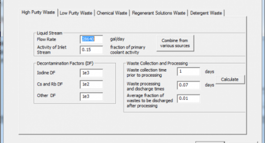 BWR Liquid Radwaste Treatment Screen