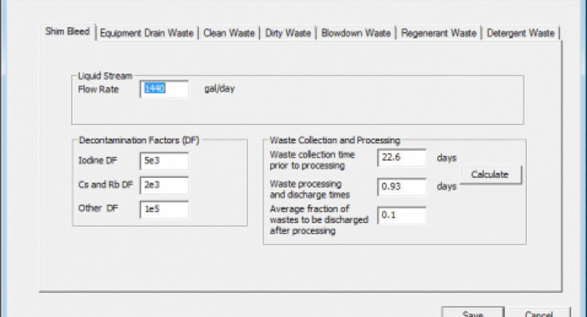 PWR Liquid Radwaste Treatment Screen
